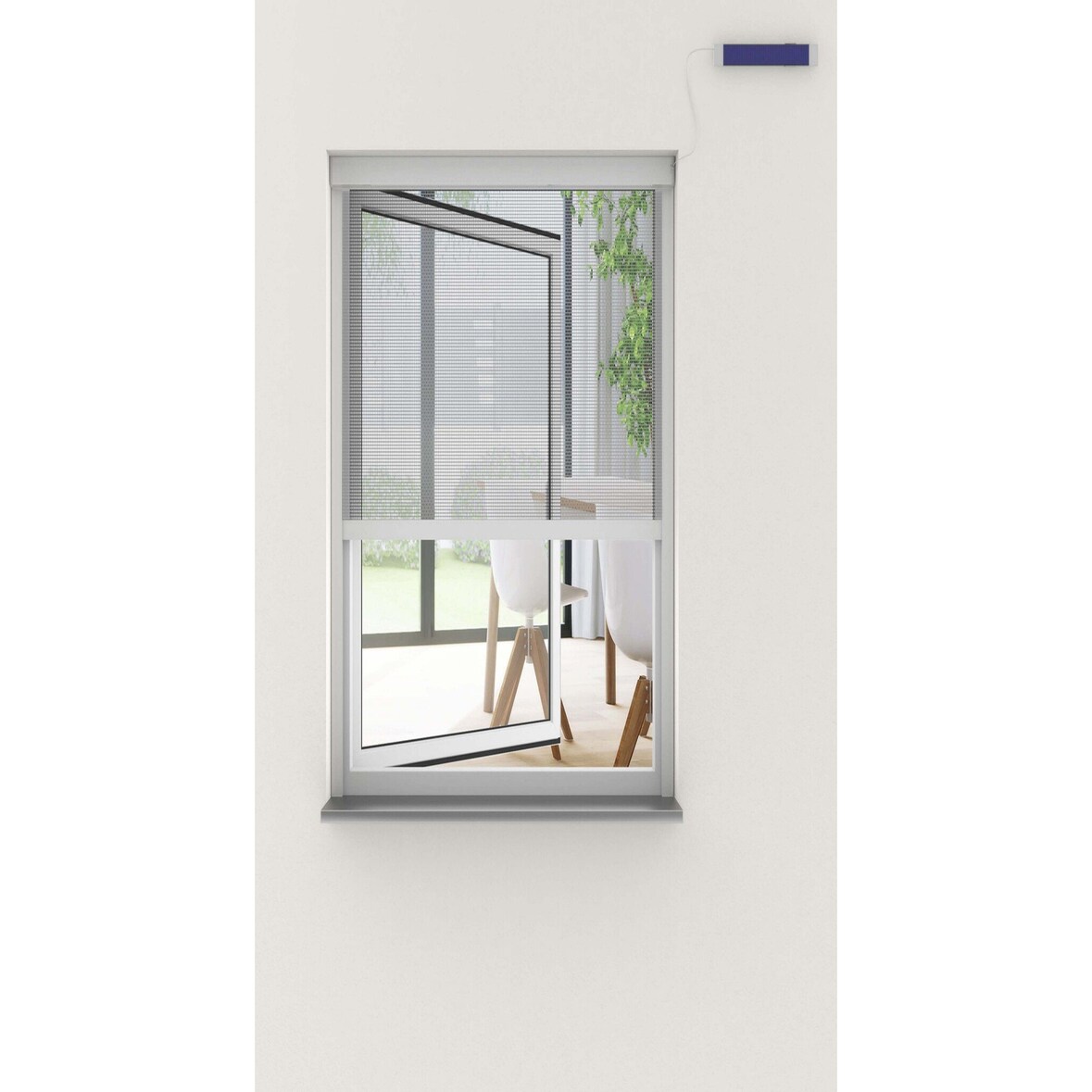 Insektenschutz Rollo elektrisch Solar 110x220cm weiss 101830501-VH