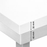 thumbnail of Mesa de trabajo de acero inoxidable 1800x600 mm con tabla de corte blanca y 2 estantes con ruedas PREMIUM - GOLDINOX