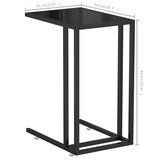 thumbnail of Décoshop26 - Table d'appoint table d'ordinateur bout de canapé 50 x 35 x 65 cm verre trempé noir et fer DEC032518