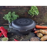 thumbnail of Schmortopf aus Gusseisen – 8 Liter – Kochen im Freien – Grillpfanne aus Gusseisen – Geschenk – Kochgeschirrset – PFAS-frei – Schwarz