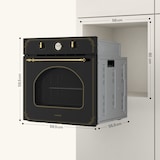 thumbnail of Victoria Einbaubackofen Retro-Design 9 Funktionen 50-250°C schwarz Schwarz