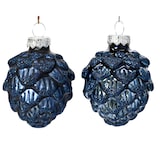 thumbnail of 6 Glaszapfen 7cm Christbaumschmuck Weihnachtskugeln Weihnachtsbaumschmuck Nachtblau