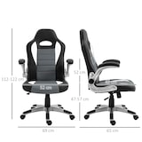 thumbnail of Silla de oficina silla de escritorio ajustable silla de despacho con reposabrazos abatibles 5 ruedas carga 120 kg 65x69x112-122 cm gris