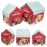 thumbnail of 2 Geschenkboxen Weihnachten Häuschen Christmas Wichtel Geschenkverpackung Geschenkkarton