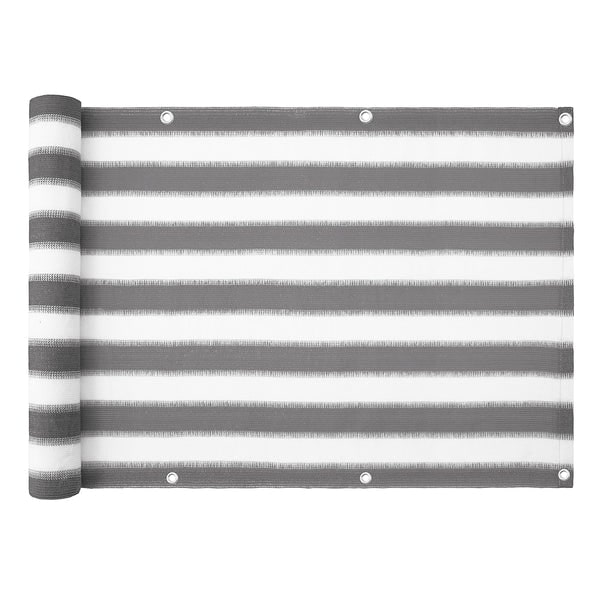 Balkonsichtschutz 90 x 500 cm / grau-weiß gestreift