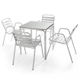 thumbnail of Mesa de jardín cuadrada de aluminio y 4 sillones - Oviala