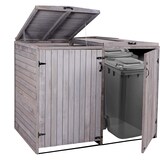 thumbnail of Décoshop26 - Abri de poubelles extérieur conteneurs à ordures jusqu'à 4 bacs 126x158x98 cm en bois certifié FSC gris anthracite 04_0005611