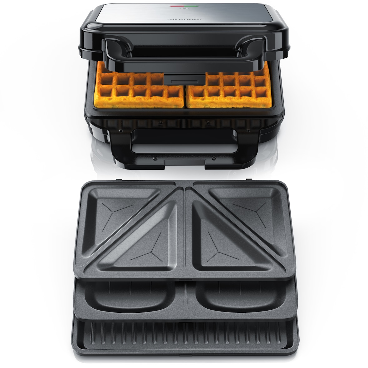Arendo Sandwichmaker 3-in-1, 900 W, Cool Touch, Antihaft, BPA frei