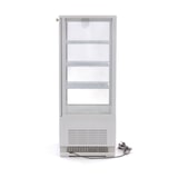 thumbnail of Maxima - Gekoelde vitrine 78L wit met glas aan 4 zijden, LED en temperatuurregelaar 0-12°C, slot, geventileerde koeling, 42.8x38.6x96 cm