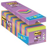 thumbnail of Post-it Super Sticky Notes Haftnotizen 76 x 76 mm Farbig sortiert 90 Blatt Vorteilspack 21 Blöcke + 3 GRATIS