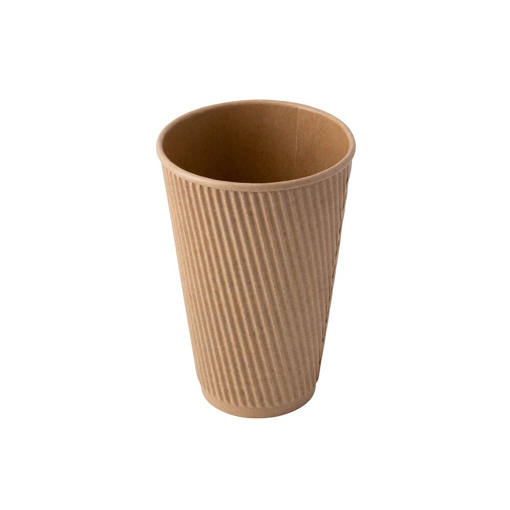 greenbox - Riffelbecher / Kaffee to go Becher 400 ml / 16 oz, Ø 90 mm, braun, 25 St.