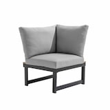 thumbnail of 6-zits lage tuinset in aluminium en grijs hout - Oviala