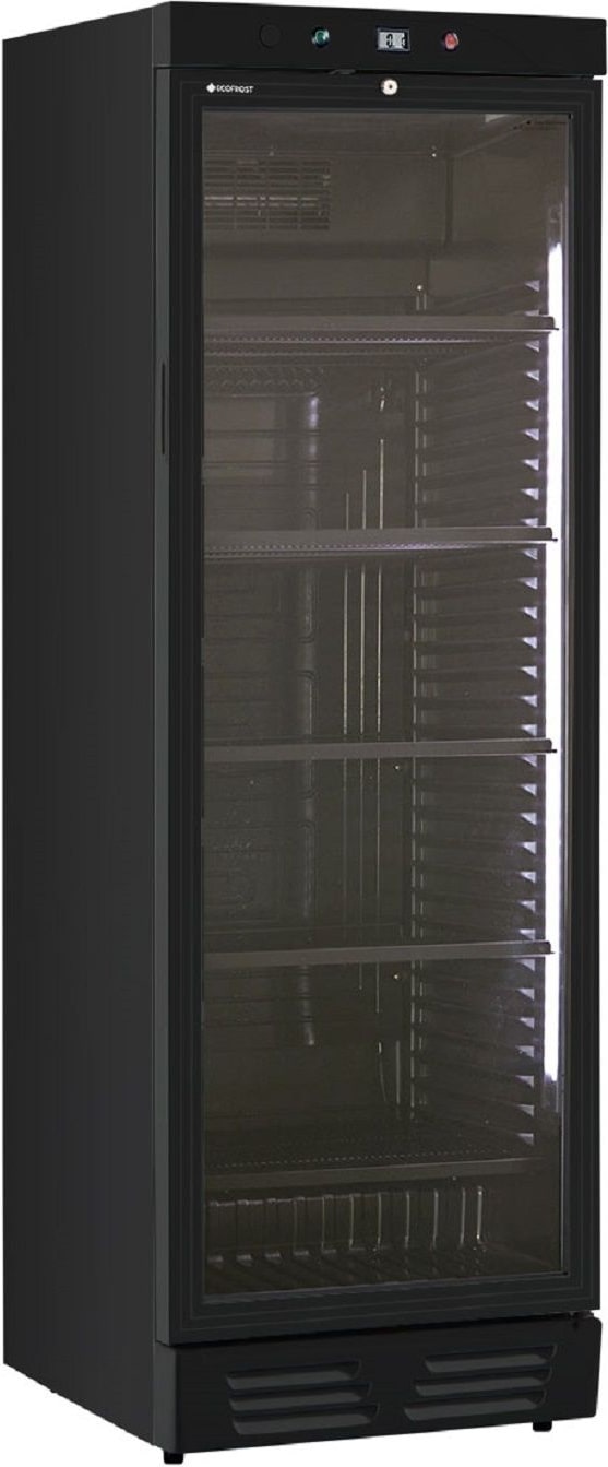 EKOFROST Statischer Getränkekühlschrank mit Umrührer, digitalem Thermometer und Bedienfeld. Temperatur 0°C/+10°C.  Modell EKG390VGBLACK