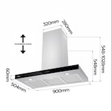 thumbnail of CIARRA Campana extractora A+++ 650 m³/h 90cm de pared WIFI + APP y control táctil Boost VMS9102