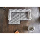 thumbnail of KAWOLA Sofa NARLA Ecksofa Chesterfield Stoff velvet silber Recamiere links