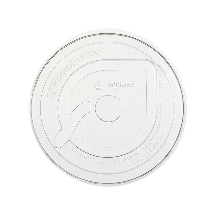 MONOUSO - Bio PLA Flachdeckel Green Stripe® für Becher Ø7cm (1.000 Stück)