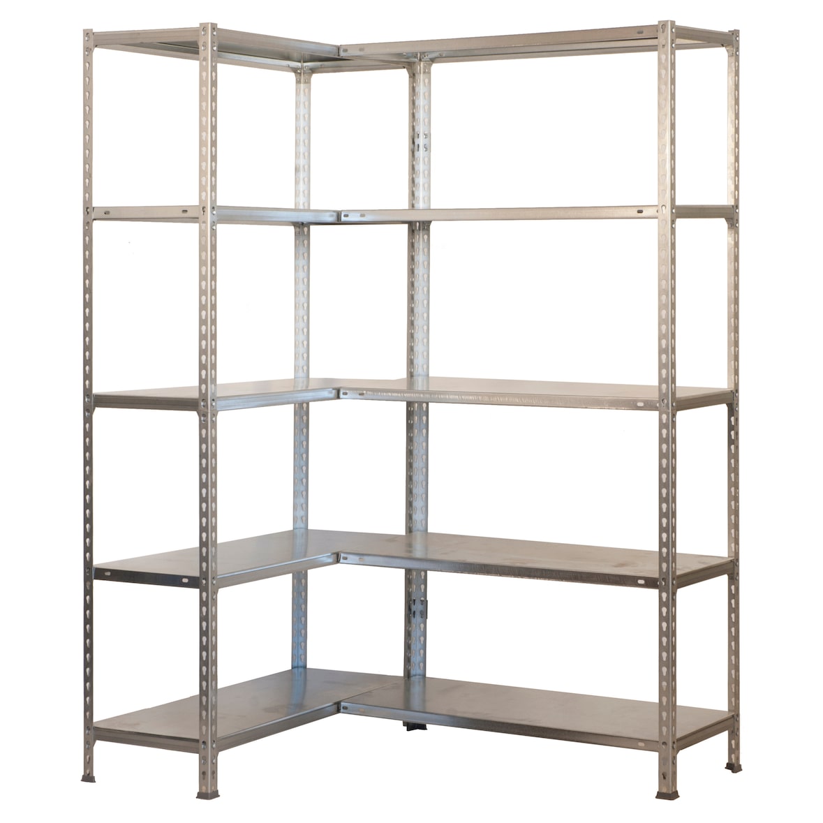 SimonRack Estante de Canto Metálico 2000x1400x400 mm, 10 Prateleiras em Aço, 80 kg por Nível, Galvanizado – Simoncorner