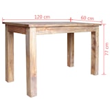 thumbnail of Mesa de comedor de madera maciza de caoba 120x60x77 cm