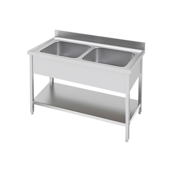 Fregadero Doble Seno Industrial para Hostelería INOX FRE126C