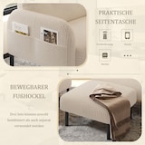 thumbnail of Merax Modulares 3er-Set Cord-Sofa: Sessel, 2-Sitzer & Hocker mit Tasche, Beige