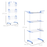 thumbnail of Tendedero Vertical Plegable con Ruedas Tendedero de Ropa de Acero Tipo Torre de 3 Niveles con Alas Plegables y Colgadores Giratorios 73x64x172 cm
