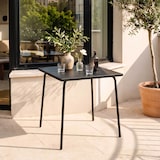 thumbnail of Table de terrasse carrée en métal anthracite - Oviala