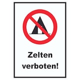 thumbnail of Zelten verboten Schild A2 (420x594mm)
