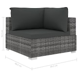 thumbnail of vidaXL 11-delige tuin loungeset met kussens poly rattan grijs