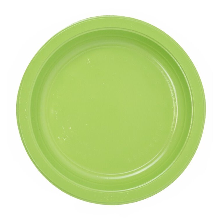 MONOUSO - Prato Plástico PS Reutilizável Raso Verde Lima Ø165mm (25 Uds)