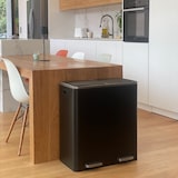 thumbnail of Kitchen Move Papelera de pedal de reciclaje MAJOR negro 60L Acero inoxidable Negro