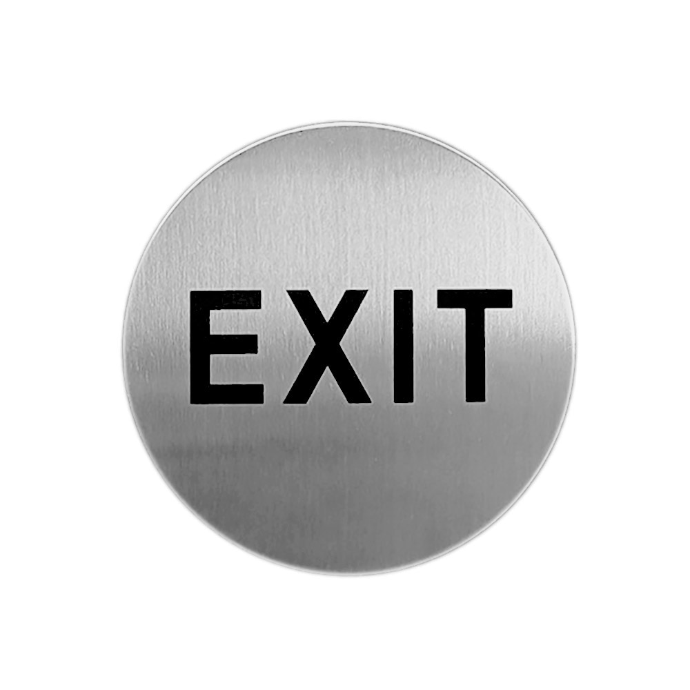Placa Autoadhesiva "Exit"  Ø 7,5 Cm Plateado Inox