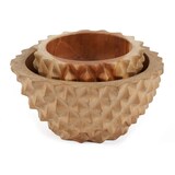 thumbnail of Bazar Bizar Kom van teakhout 15x15x8 cm naturel - Set van 6