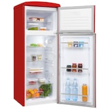 thumbnail of Exquisit Retro Kühl-Gefrierkombination RKGC270-45-H-160E rot, 206 l Fassungsvermögen