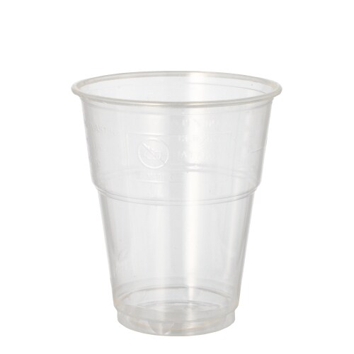 PAPSTAR 80 Kaltgetränkebecher, PLA "pure" 0,3 l Ø 9,5 cm · 11 cm glasklar mit Schaumrand (37343, 8x10 Stück)
