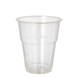 thumbnail of PAPSTAR 80 Kaltgetränkebecher, PLA "pure" 0,3 l Ø 9,5 cm · 11 cm glasklar mit Schaumrand (37343, 8x10 Stück)