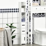 thumbnail of kleankin armario alto de baño con 3 puertas y 3 estantes abiertos columna auxiliar de baño para salón aseo dormitorio estilo moderno 15x17x120 cm
