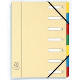 thumbnail of Exacompta - Réf. 5307E - Carton de 8 trieurs HARMONIKA - avec élastiques et fenêtres découpées   - 7 compartiments - pour A4 - couleurs assorties