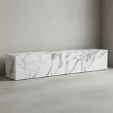 thumbnail of Lowboard Hängend Marmor-Optik Weiß 160x30x30 cm TV-Schrank, Design Fernsehtisch mit Klapptüren Modern, Fernsehschrank Wand, TV-Kommode Fernsehkommode