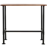 thumbnail of Bartafel HWC-N21, statafel bistrotafel, voetensteun industrieel metaal massief hout grenen 108x120x61cm ~ bruin
