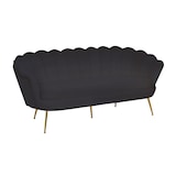 thumbnail of SalesFever Muschel-Sofa | 3-Sitzer | Bezug Samt-Stoff schwarz | Gestell Metall goldfarben | B 180 x T 76 x H 78 cm