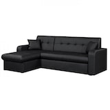thumbnail of Canapé d'angle réversible convertible 3 places - Simili noir - Contemporain - L 235 x P 85 - 153 cm - ROMAN AUCUNE