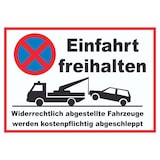 thumbnail of Parken verboten Einfahrt freihalten Schild A4 Rückseite selbstklebend