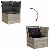 thumbnail of vidaXL Garten-Sofa-Set mit Kissen mit Speicher 6 pcs Hellgrau
