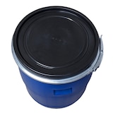 thumbnail of plasteo® 60 Liter Deckelfass mit Spannring blau Weithalsfass, Lebensmittelecht, BPA-Frei, Futtertonne Kunststofffass Deckelfass Regentonne