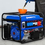 thumbnail of EBERTH 5500W Stromerzeuger, Notstromaggregat mit E-Start, 13PS Benzinmotor, 400V/230V/12V Anschlüssen, AVR & Ölmangelsicherung