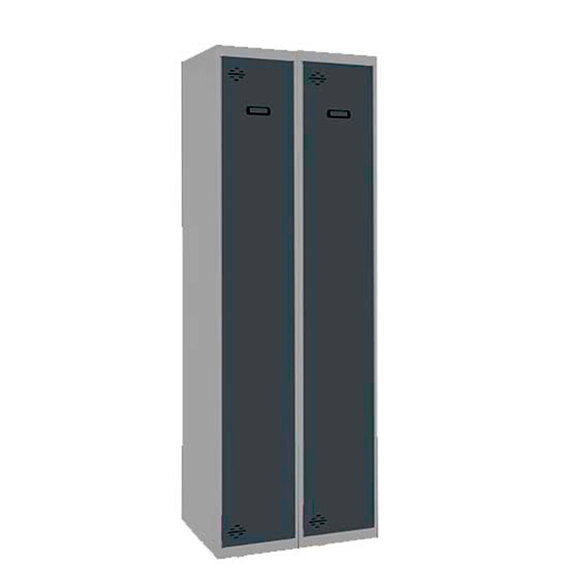 SimonRack Spind Schrank, Metallschrank, Schließfachschrank, Schloss, 2 Abteile, 1800x600x500 mm  - Simonlocker