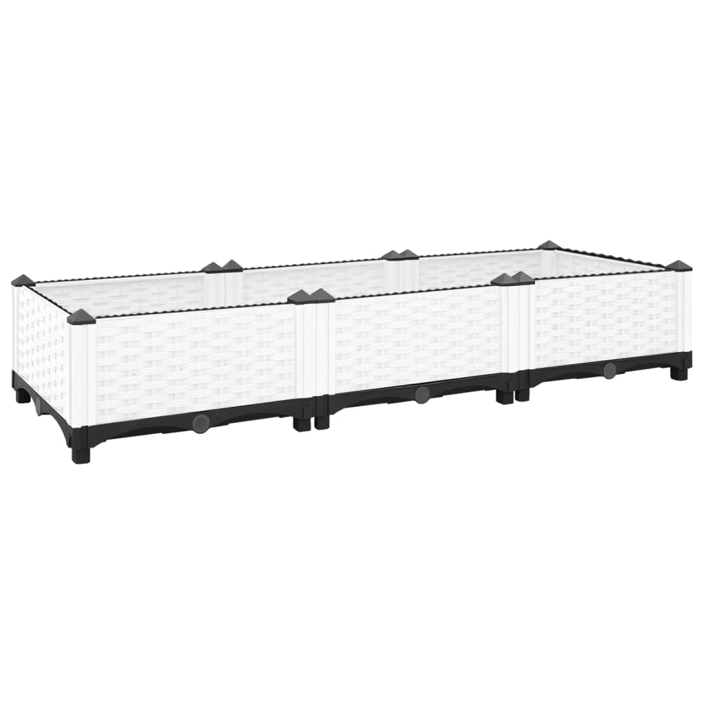 Helloshop26 - Hochbeet für Pflanzen Blumen Terrasse Garten 120 x 40 x 23 cm weißes Polypropylen 02_0039196