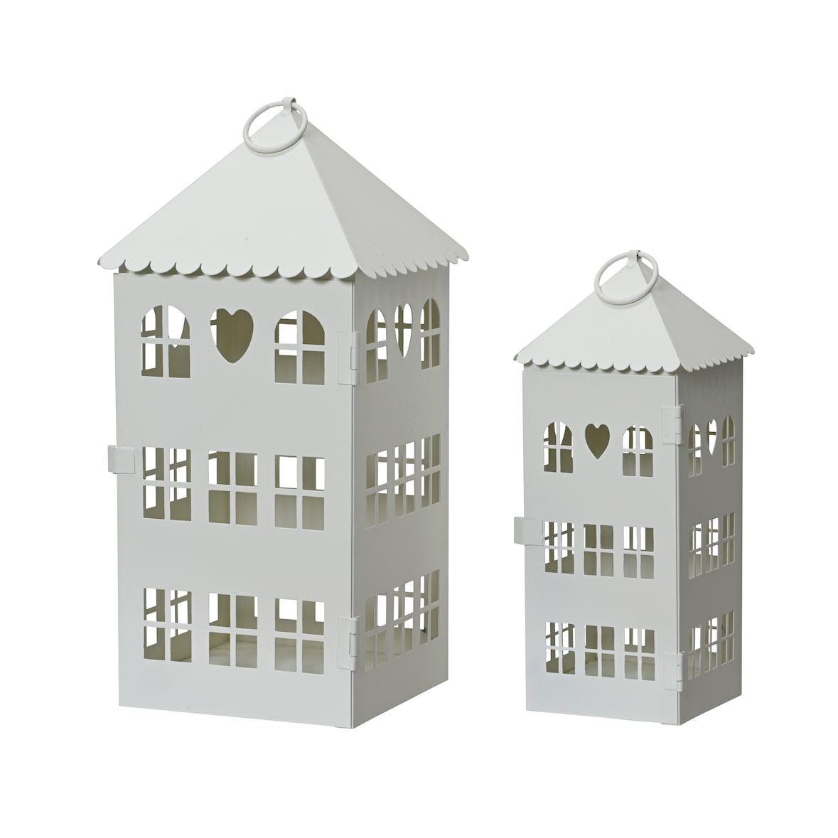 Decoris 386855 Laterne Eisen Set a 2 Größe: L14.50-W14.50-H30cm
