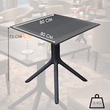 thumbnail of Mesa cuadrada de polipropileno Contract para interior y exterior para bares restaurantes hoteles y jardines uso HoReCa 80x80x75h cm color antracita