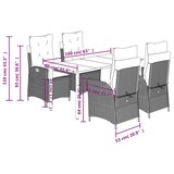 thumbnail of vidaXL 5-tlg. Garten-Essgruppe mit Kissen Beige Poly Rattan